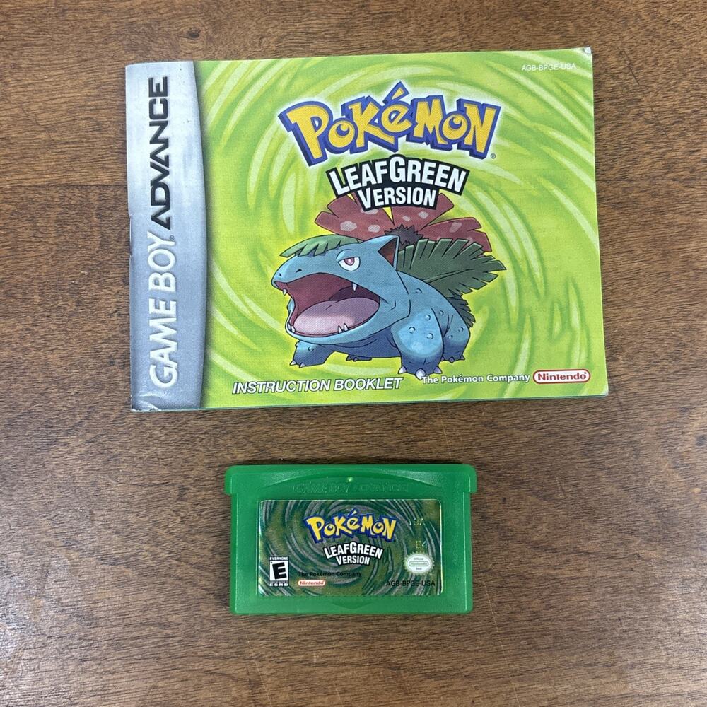 Pokemon Leaf Green With Manual, Authentic Cartridge